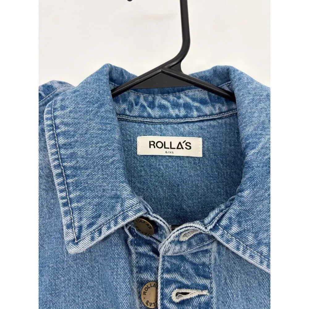 Rolla's Sailor Denim Romper in Lily Blue